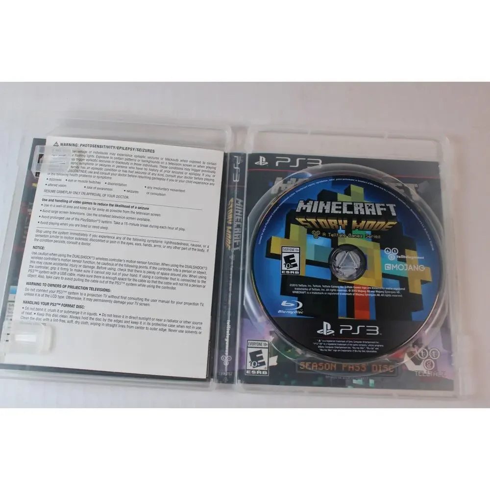 Minecraft Story Mode Season Pass Disc (PlayStation 3, 2015, PS3) Complete